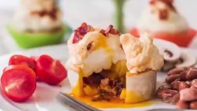 کاپ کیک تخم مرغ و بیکن | فیلم آشپزی