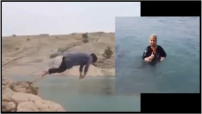 شنا و شیرجه ماهرانه زنان ایرانی با مانتو در کانال ها و سدها