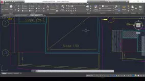 نکات متره ای پلان شیب بندی بام در اتوکد
