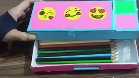 ساخت جا مدادی کشویی زیبا برای کودکان : کاردستی و خلاقیت