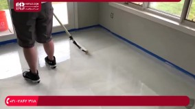 طریقه اجرای رزین اپوکسی سفید مرواریدی طرح سرامیک بر روی کف سالن