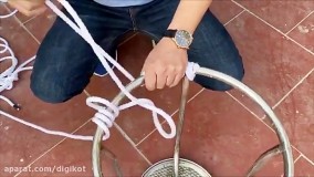 ساخت گلدان زیبا با سیمان و طناب ؛
 صنایع دستی