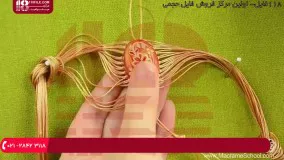 شیوه بافت دستبند مکرومه دخترانه با مروارید