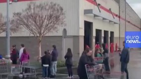 کرونا در آمریکا و صف طولانی در مقابل فروشگاه‌ها