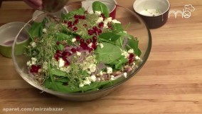 سالاد اسفناج خوشمزه و عالی