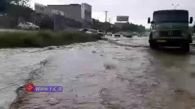 آبگرفتگی جاده شاندیز به مشهد