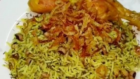 شوید پلو شوشتری با لوبیا چشم بلبلی