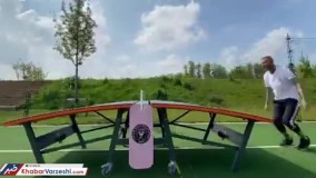 چالش جالب دیوید بکام با پسرش