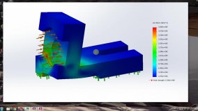 تحلیل مکانیکی و استاتیکی در نرم افزار solidworks قطعه 1