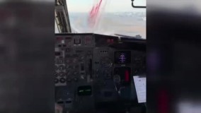 برخورد پرنده با شیشه کاکپیت کمک خلبان