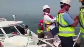 فوری: اولین تصاویر از غرق شدن کشتی ایرانی بهبهان در سواحل عراق.