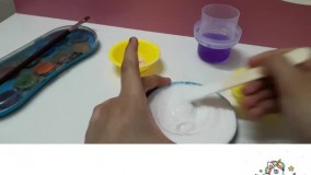 آموزش درست کردن اسلایم خامه ای بنفش