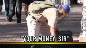 دوربین مخفی مرد کور ویک میلیون دلار پول