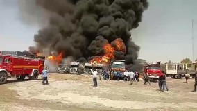 انفجار مخزن سوخت در منطقه صنعتی شهرک دولت آباد کرمانشاه