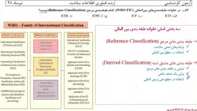 حل تشریحی کارشناسی ارشد فناوری اطلاعات سلامت درس سیستم های طبقه بندی