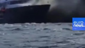 ویدئوی خیره‌کننده سوختن و غرق شدن کشتی تفریحی در ساحل ایتالیا