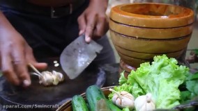 باربیکیو خرچنگ روی سنگ با سس چیلی