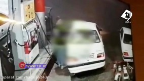 تصاویر هولناک حمله خونین راننده پرشیا به متصدی پمپ بنزین