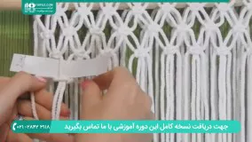 بافت کیف دسته کوتاه با نخ مکرومه