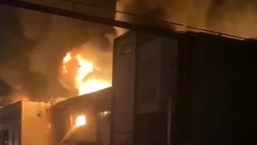 تصاویری از آتش سوزی در شهر لبنیات