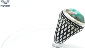 انگشتر مردانه فیروزه نیشابوری رکاب دست ساز حصیری کد R65