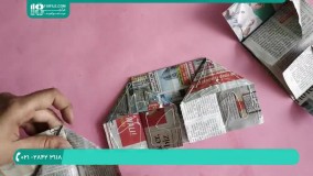 ساخت جامدادی با روزنامه باطله برای میز تحریر