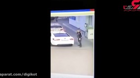 دختر ربایی در ملاعام ؛ در پمپ بنزین رخ داد + فیلم لحظه بازداشت مرد پلید
