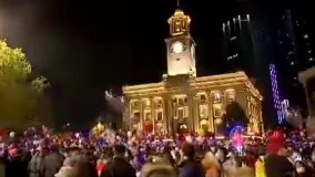 جشن و پایکوبی آغاز سال نو  در ووهان چین