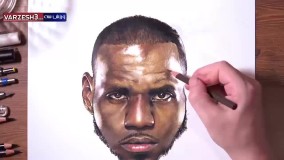 طراحی چهره از لبرون جیمز ستاره NBA