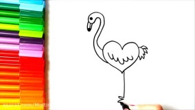 آموزش نقاشی فلامینگو برای کودکان