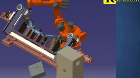 ربات جوشکاری | محور هفتم ربات | سنکرون ربات صنعتی با فیکسچر جوشکاری اگزوز مزدا