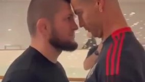 شوخی چشم تو چشمی خبیب نورماگومدوف با کریستیانو رونالدو