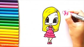 آموزش نقاشی دختر ناز و خوشگل