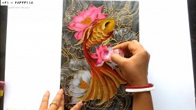 آموزش نقاشی روی شیشه - نحوه نقاشی ماهی روی طلق