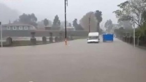 باران شدید و آبگرفتگی معابر در رامسر