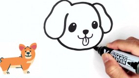 آموزش نقاشی حیوانات برای کودکان _ نقاشی سگ کوچولو