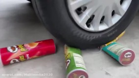 چالش له کردن کیک تولد صورتی با ماشین !