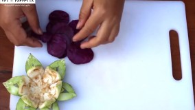 سفره آرایی - آموزش سفره آرایی تصویری - میوه آرایی با کلم قرمز