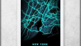تابلو نقشه شهر نیویورک با تم Cartograghy Design Ltd