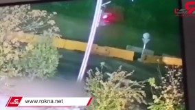 لحظه سرقت چراغ راهنمایی و رانندگی در سنندج