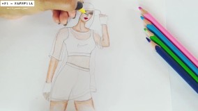 طراحی لباس مجلسی-جنسیت سازی در طراحی لباس با مداد رنگی