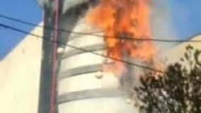 آتش سوزی ترسناک در یک برج در کرمان