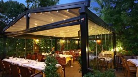 زیباترین سایبان تراس کافه رستوران