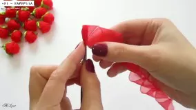 روبان دوزی از پایه - آموزش گلدوزی روی جوراب  (دوحت گل برجسته با روبان )