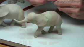 مجسمه سازی-آسان ترین آموزش مجسمه سازی-ساخت مجسمه بچه فیل
