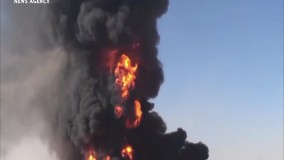 پرتاب یک کانتینر بار براثر شدت انفجار