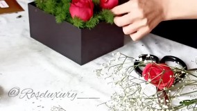 آموزش گل آرایی باکس رز و هدیه