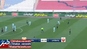 گل اول پرسپولیس به سایپا توسط حسینی