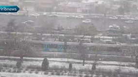بارش شدید برف در شهر مشهد