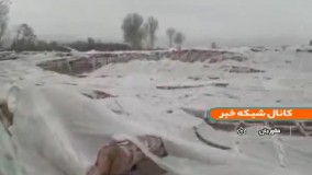 خسارت طوفان به گلخانه‌ های فلاورجان